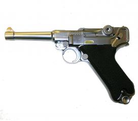 Luger P08 S full metal chrome GBB WE