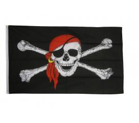 Drapeau Pirate Bandana rouge 90 X 150 cm