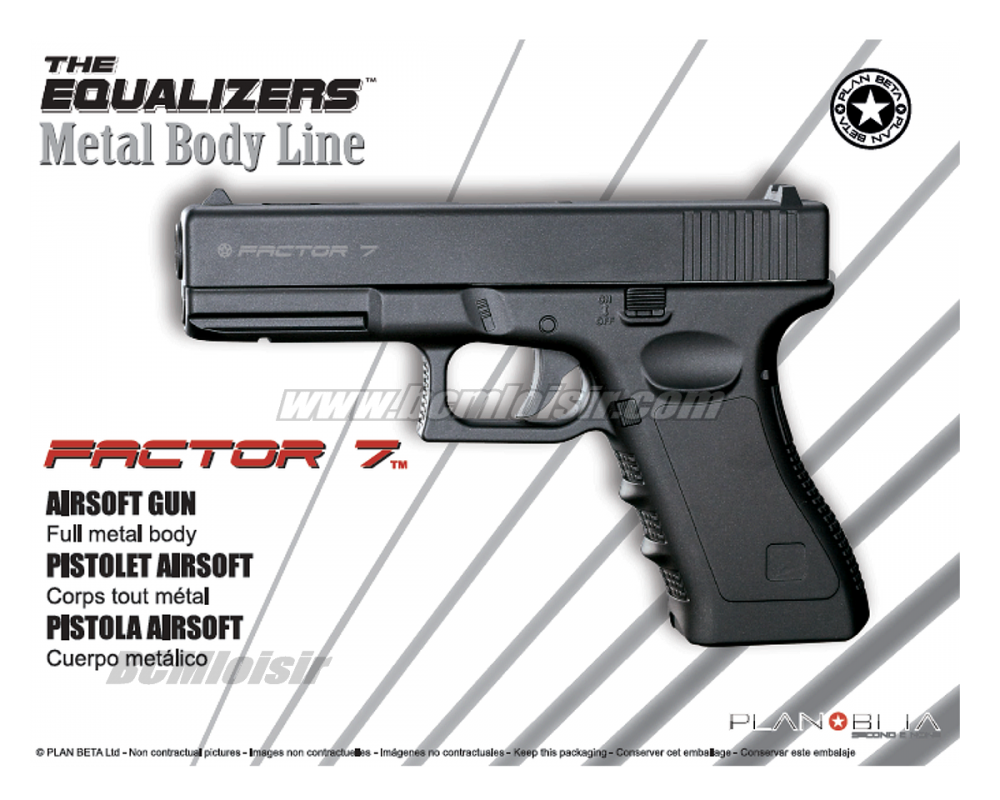 Type de pistolet à gaz Y&P Beretta Calibre 92F 6mm - Bicolore