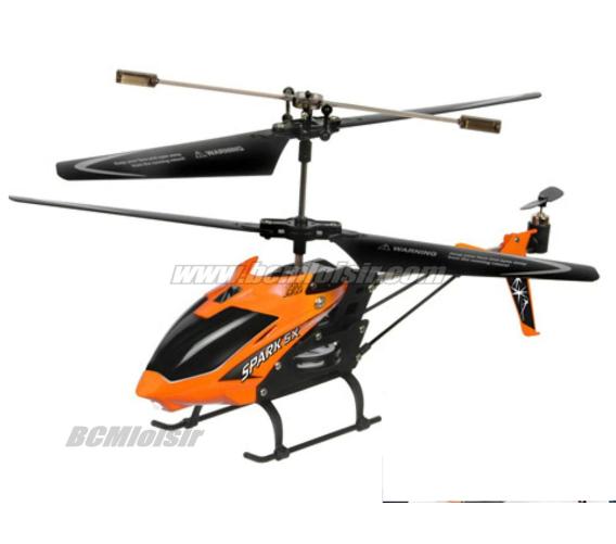 Hélicoptère Spark SX Orange 3 voies 2,4GHz Birotors